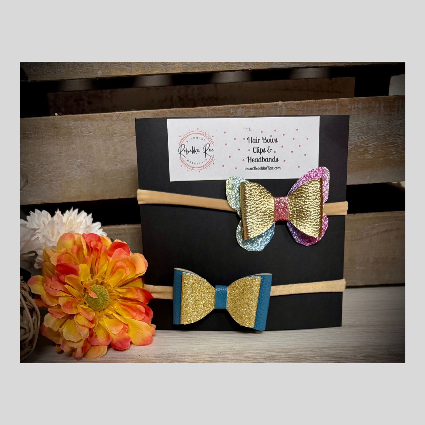 290- Blue/Gold Butterfly Headbands
