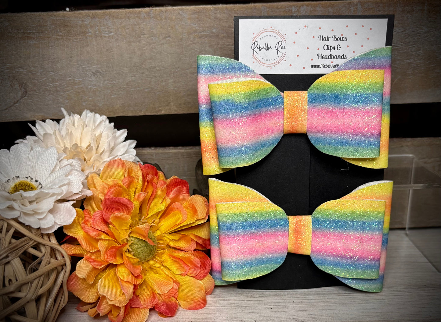 213- Yellow Pastel Glitter Hairbow