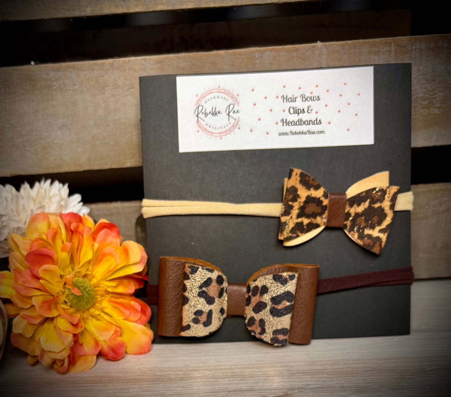 298- Leopard & Cork Faux Leather Headbands
