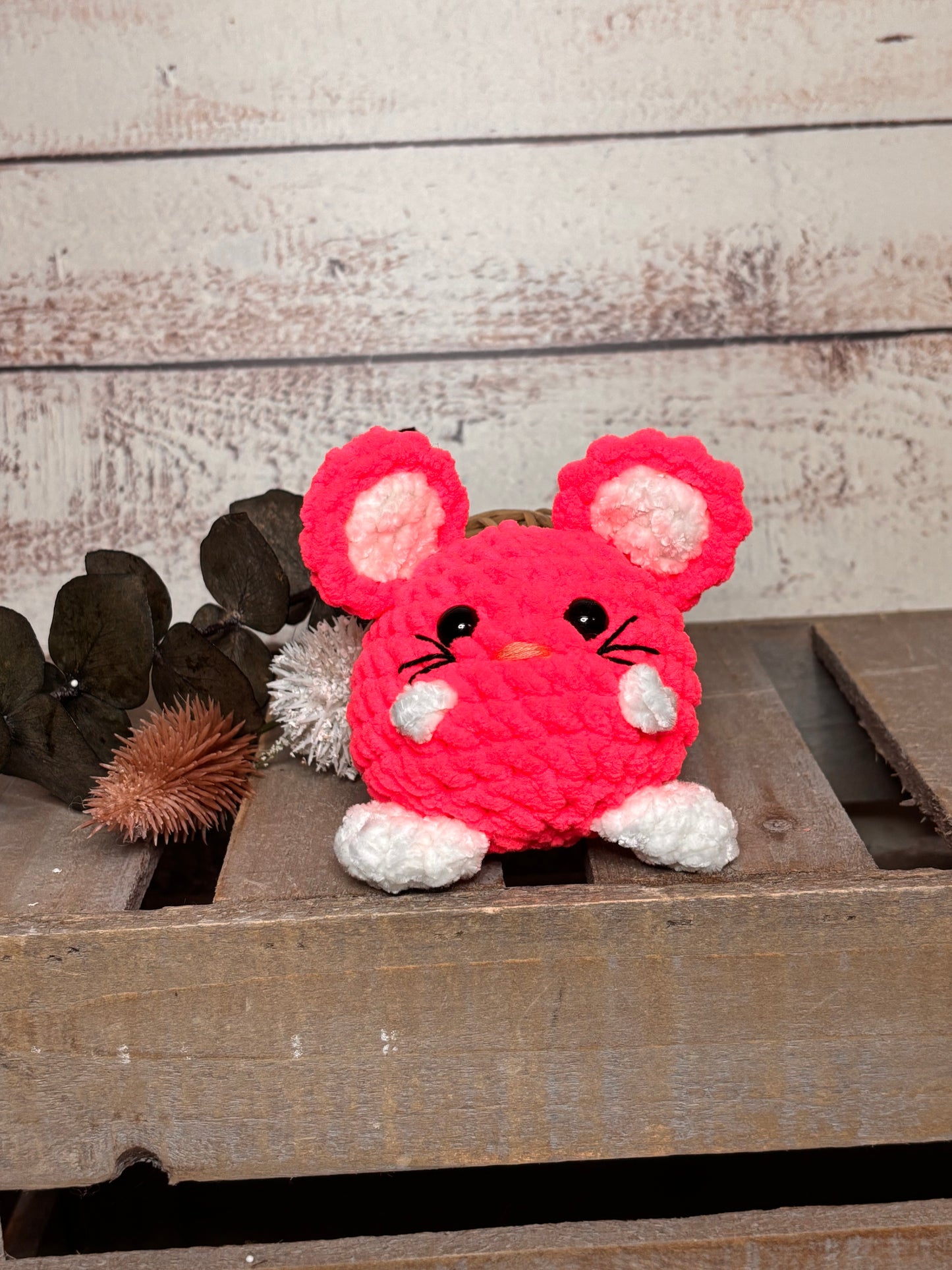 Hot Pink Mini plush Mouse