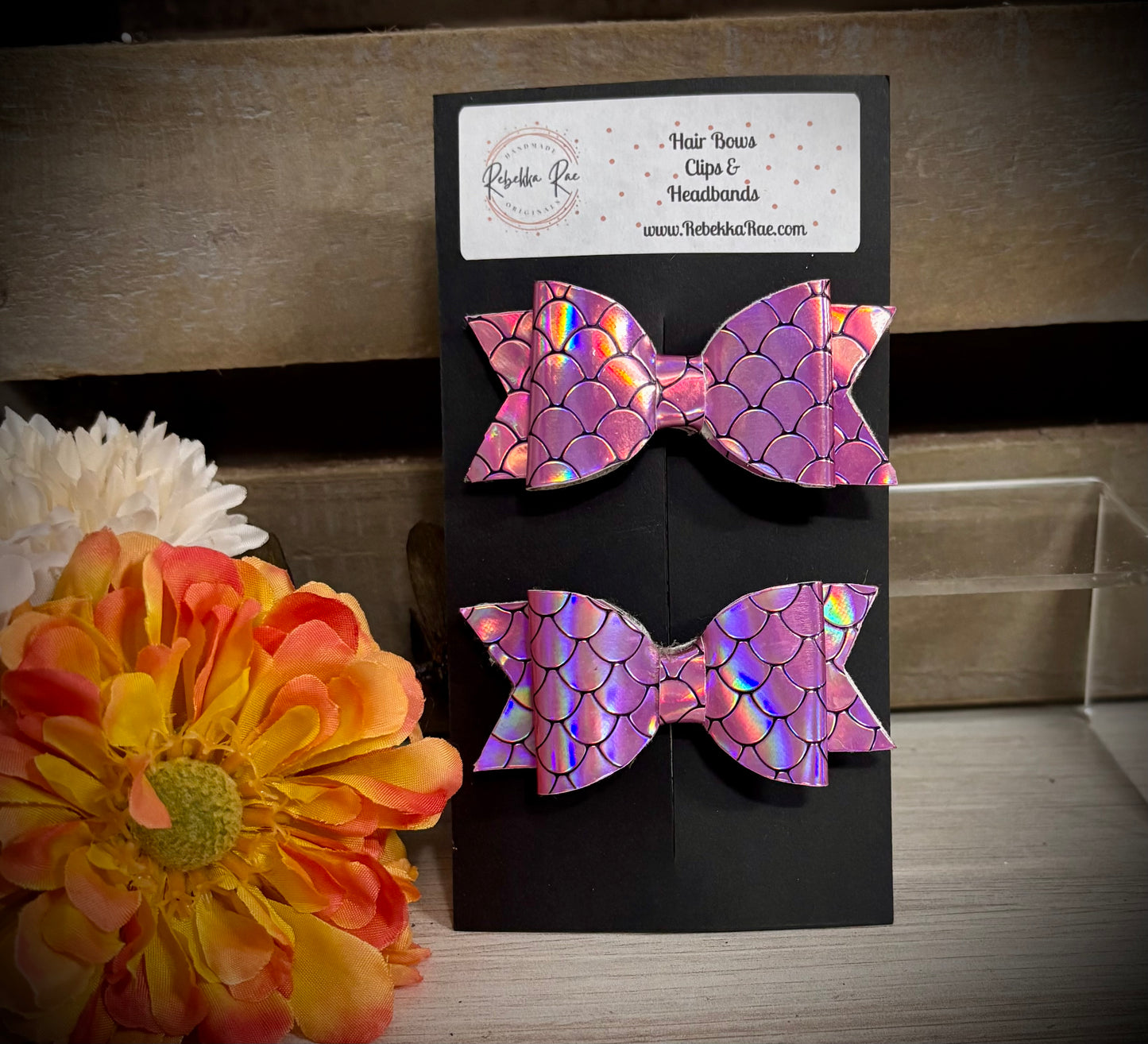259- Purple Mermaid Piggy Hairbows