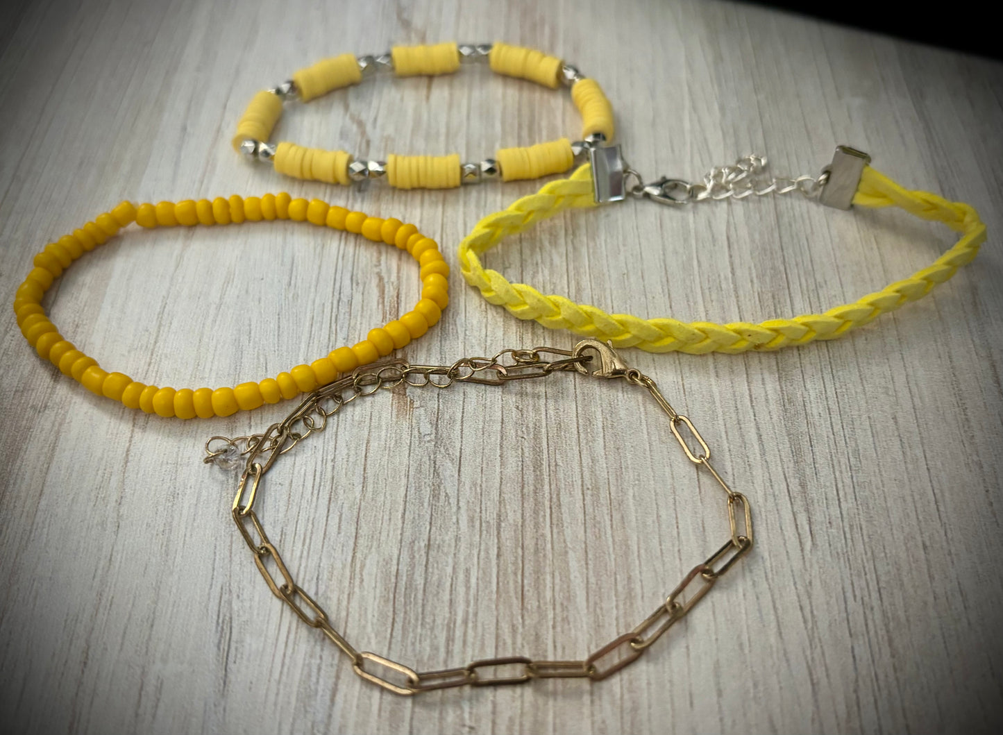 10- Yellow/Silver Bracelet Set