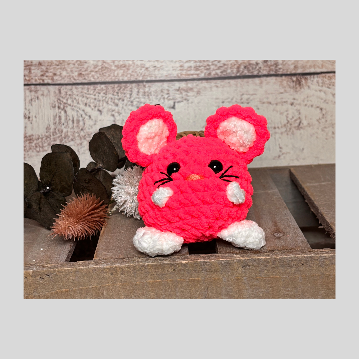 Hot Pink Mini plush Mouse