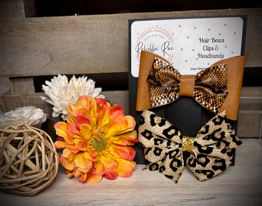 237- Leopard & Brown/Snake Hairbows