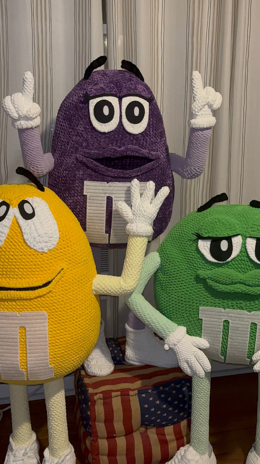 Purple M&M standing character