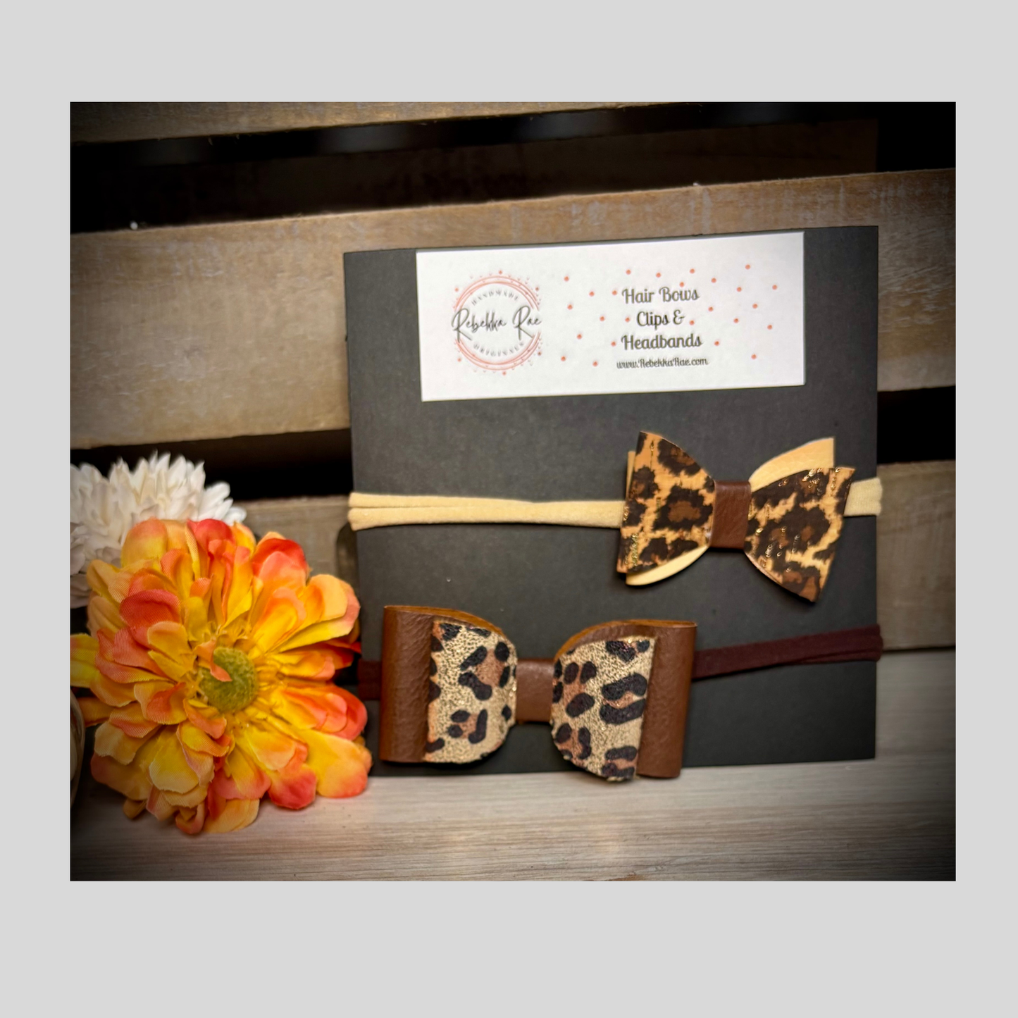 298- Leopard & Cork Faux Leather Headbands