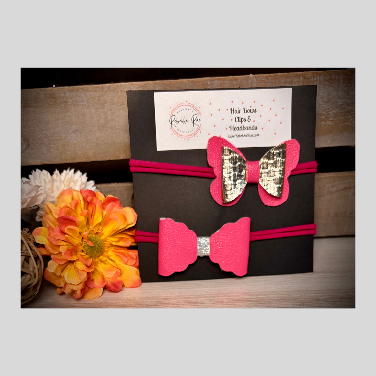 285- Pink/Metallic Butterfly Headbands