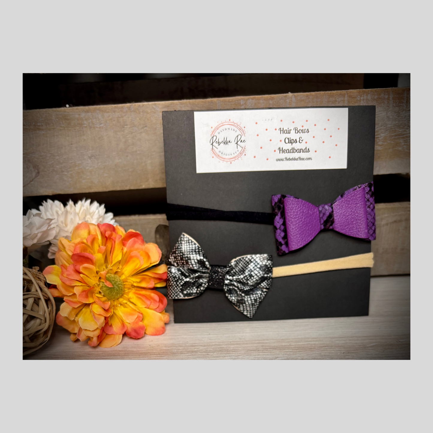 284- Purple Snake Faux Leather Headbands