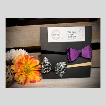 284- Purple Snake Faux Leather Headbands