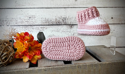 Pink/White Baby Shoes 0-3 Months