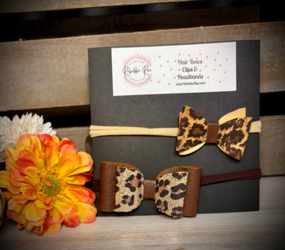 298- Leopard & Cork Faux Leather Headbands