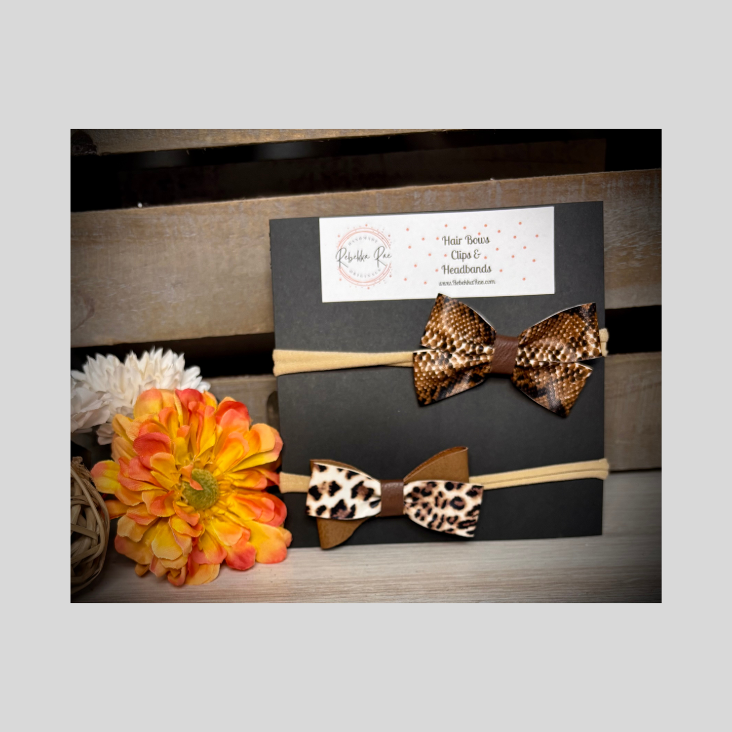 297- Tan Leopard & Snake Headbandse