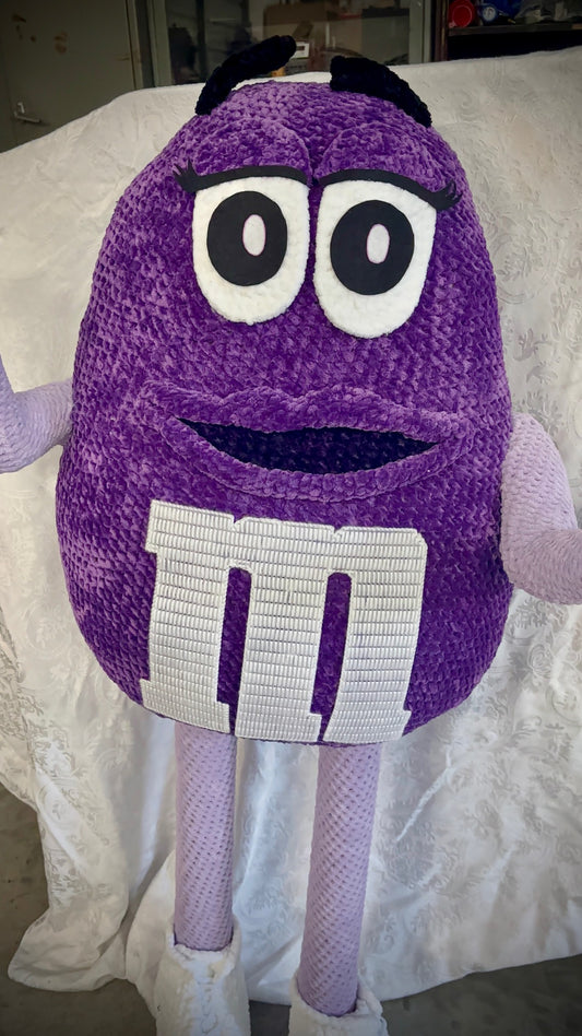 Purple M&M standing character