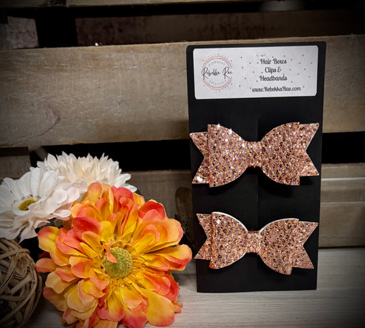 250- Rose Glitter Piggy Hairbows