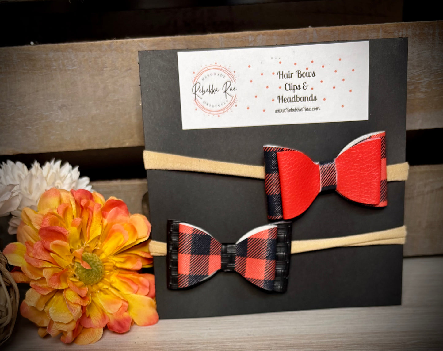 283- Red/Black Plaid Headbands