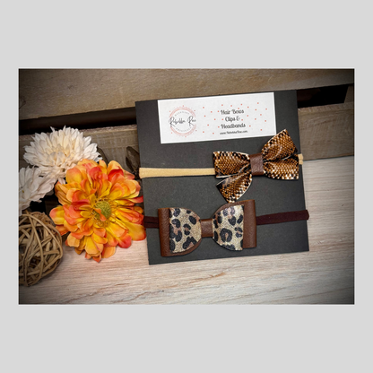 295- Brown Leopard and Snake Headbands