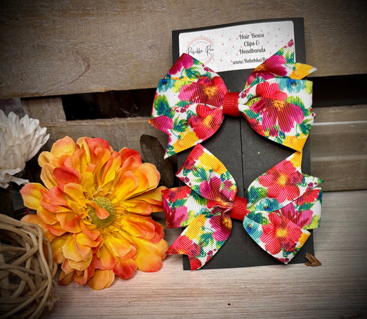 138- Floral Hairbows