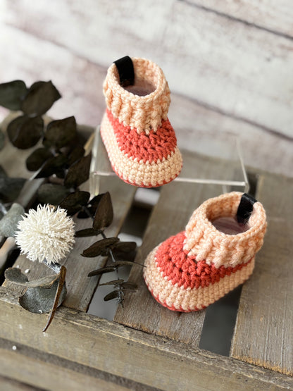 Peach/Rust Baby Shoes Newborn