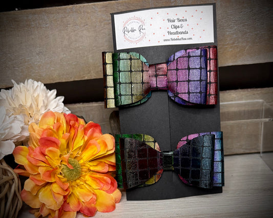 223- Small Black Rainbow Hairbows