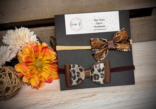 295- Brown Leopard and Snake Headbands