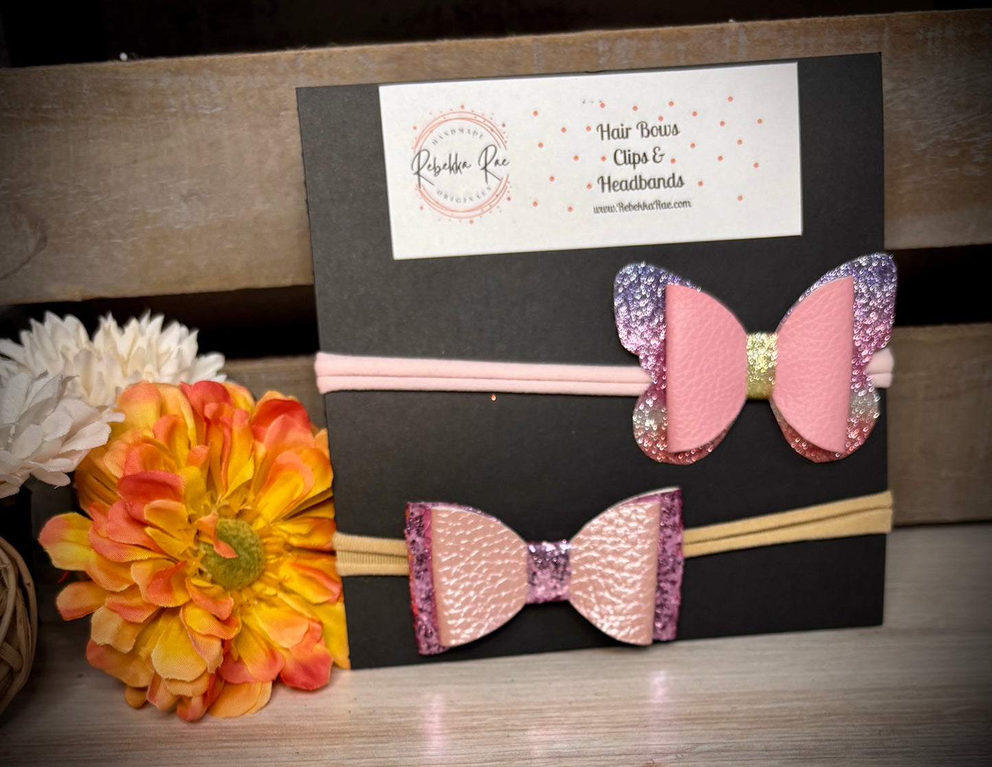 280- Pink/Glitter & Butterfly Headbands