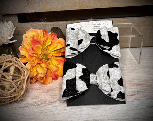 152- Double Cow Print Hairbows