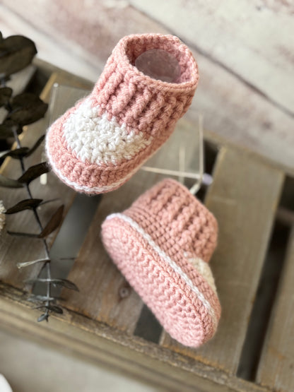 Pink/White Baby Shoes 0-3 Months