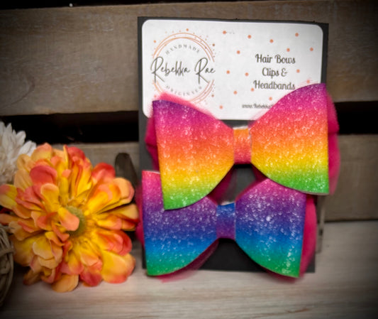 201- Rainbow & Tulle Hairbows
