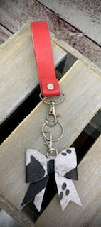 Red/Brown Wristlet Bow Keychain