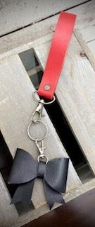 Red/Brown Wristlet Bow Keychain