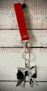 Red/Brown Wristlet Bow Keychain