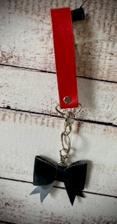 Red/Brown Wristlet Bow Keychain