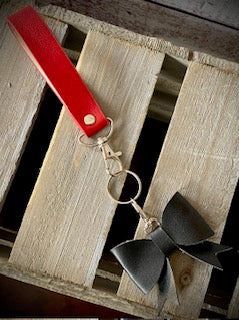 Red/Brown Wristlet Bow Keychain