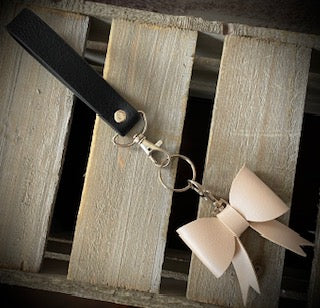 Black Wristlet Bow Keychains