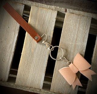 Red/Brown Wristlet Bow Keychain