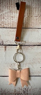 Red/Brown Wristlet Bow Keychain