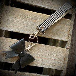 Black Wristlet Bow Keychains