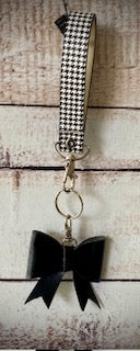Black Wristlet Bow Keychains