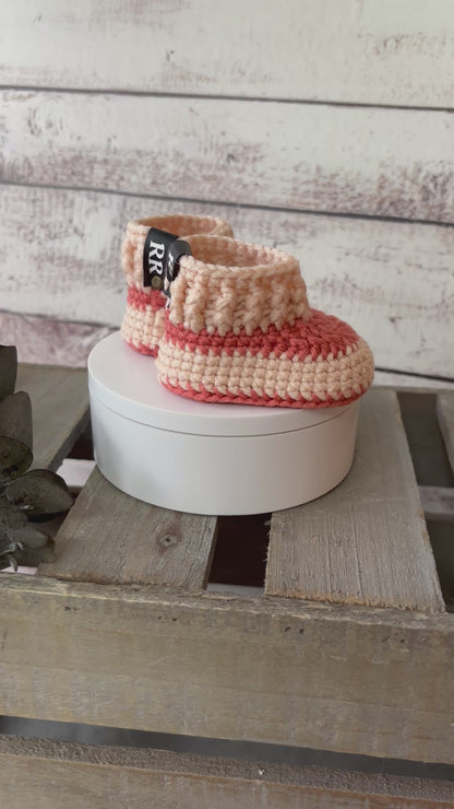 Peach/Rust Baby Shoes Newborn