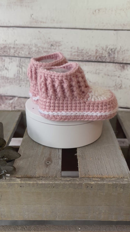 Pink/White Baby Shoes 0-3 Months